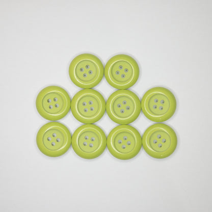 30mm Chunky Green 4H Buttons 10pk