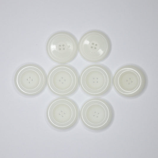 30mm Large White 4-Hole Buttons 8pk