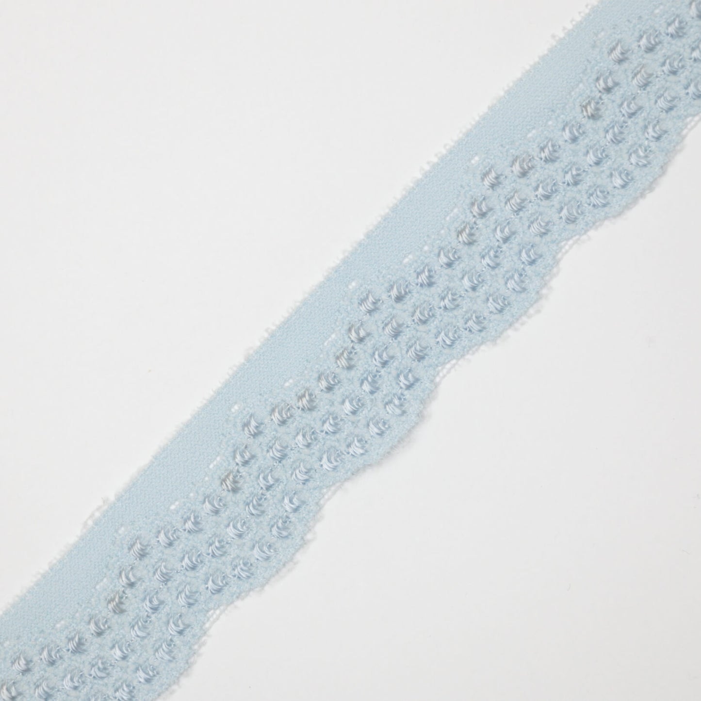 30mm Light Blue Stretch Lace Shiny-Spot Trim per/metre