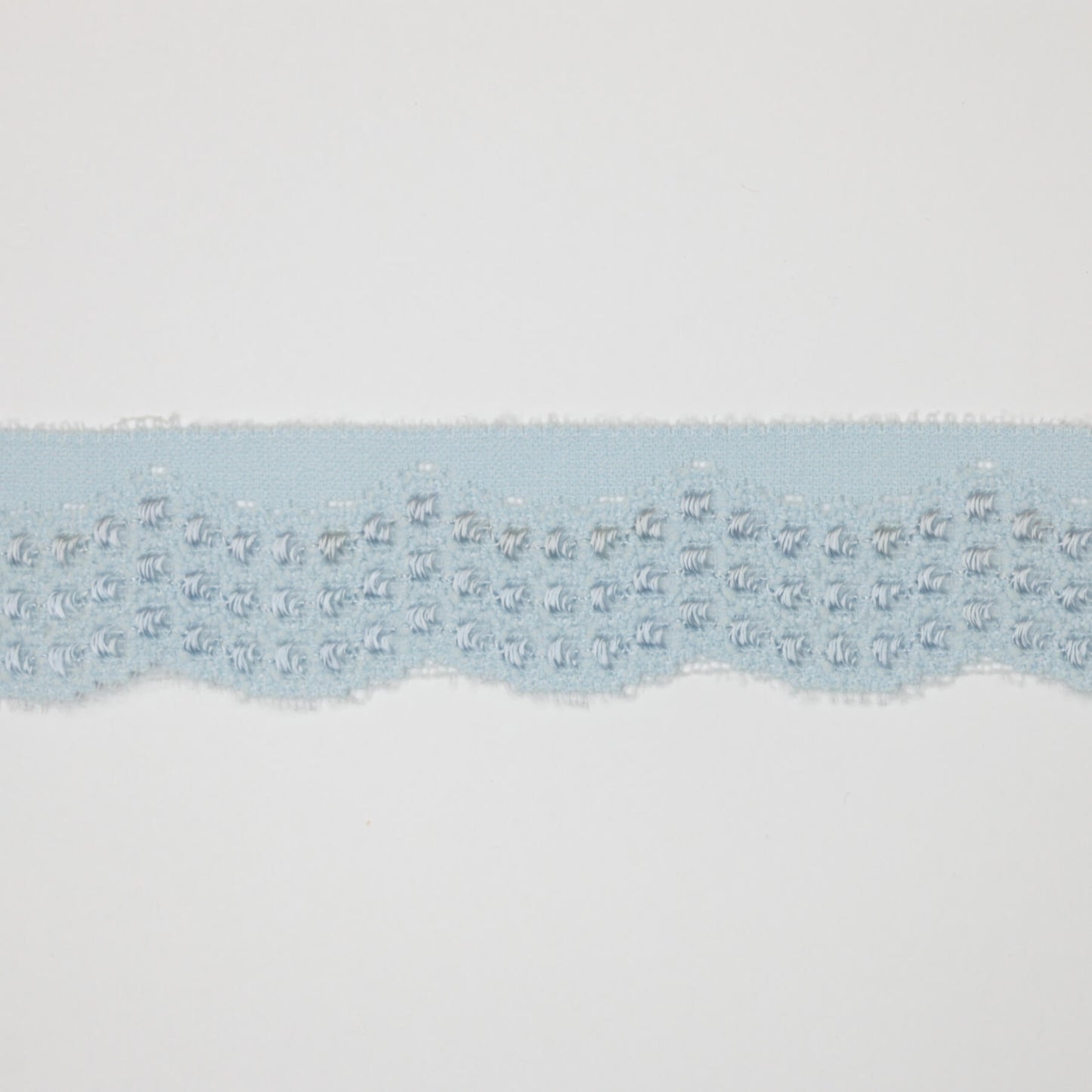 30mm Light Blue Stretch Lace Shiny-Spot Trim per/metre