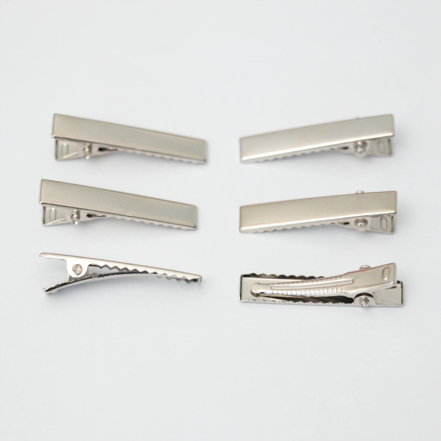 30mm Silver Metal Hair Clips 6pk