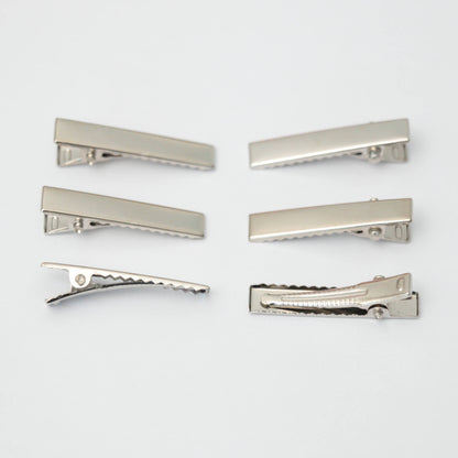 30mm Silver Metal Hair Clips 6pk