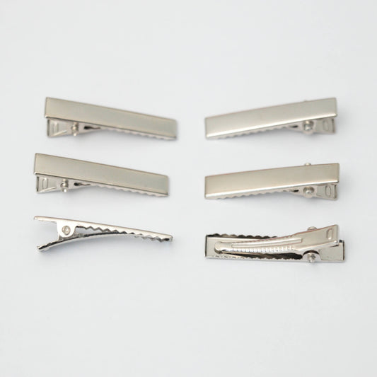 30mm Silver Metal Hair Clips 6pk
