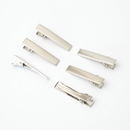 30mm Silver Metal Hair Clips 6pk
