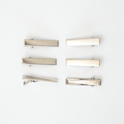 30mm Silver Metal Hair Clips 6pk