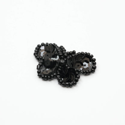 30mm x 20mm Black Sequin and Bead Small Butterfly Iron-On Motifs 2pk