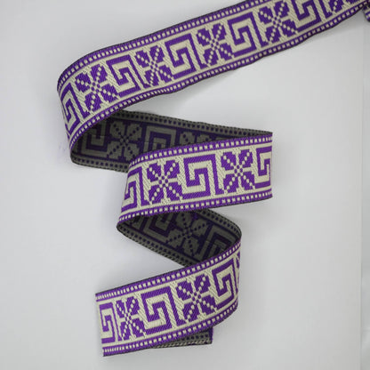 33mm Flowers Pattern Jacquard Woven Trim per/metre