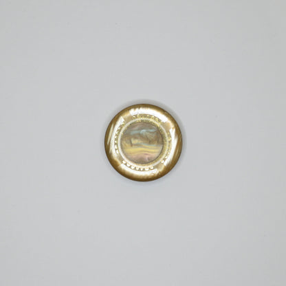 35mm Beige & Gold Bridge-Hole Buttons 3pk