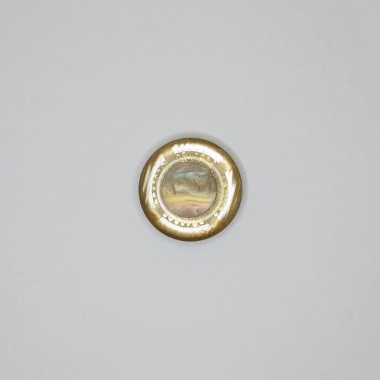 35mm Beige & Gold Bridge-Hole Buttons 3pk