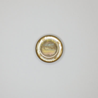 35mm Beige & Gold Bridge-Hole Buttons 3pk
