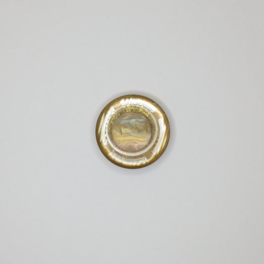 35mm Beige & Gold Bridge-Hole Buttons 3pk