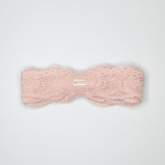 35mm Light Pink Corded Stretch Lace Trim 3m