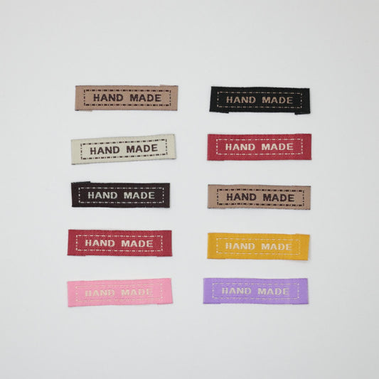 45mm x 13mm Assorted Colour Rectangular Embroidered Sew-On Labels 10pk