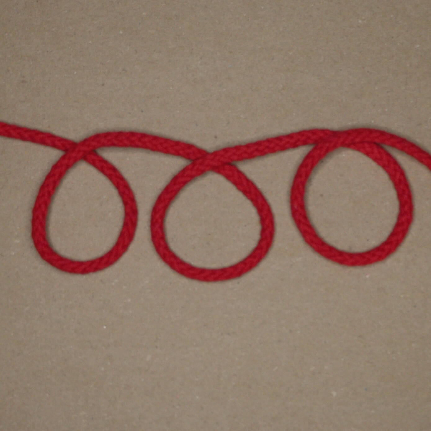 4mm Red Cotton/Acrylic Mix Knitted Cord 1m