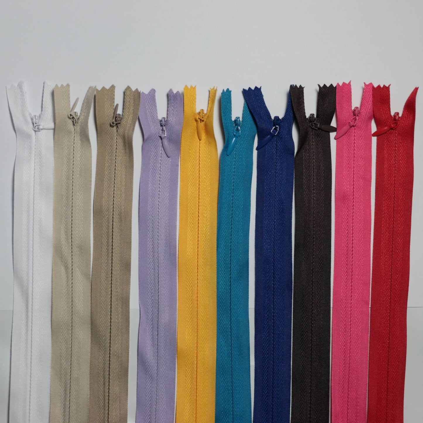 50cm Colourful Mix Invisible Zips 10pk