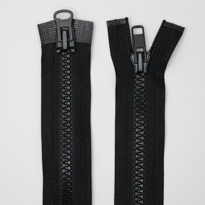 51cm (20-inch) Double-Ended Open-End Black Zip with 8mm Plastic Chunky Teeth