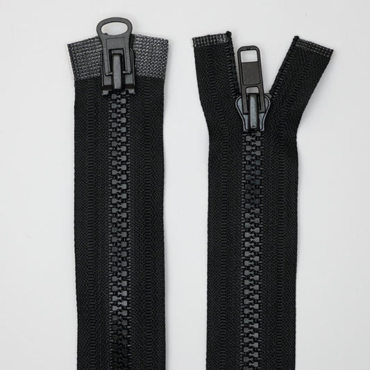 51cm (20-inch) Double-Ended Open-End Black Zip with 8mm Plastic Chunky Teeth