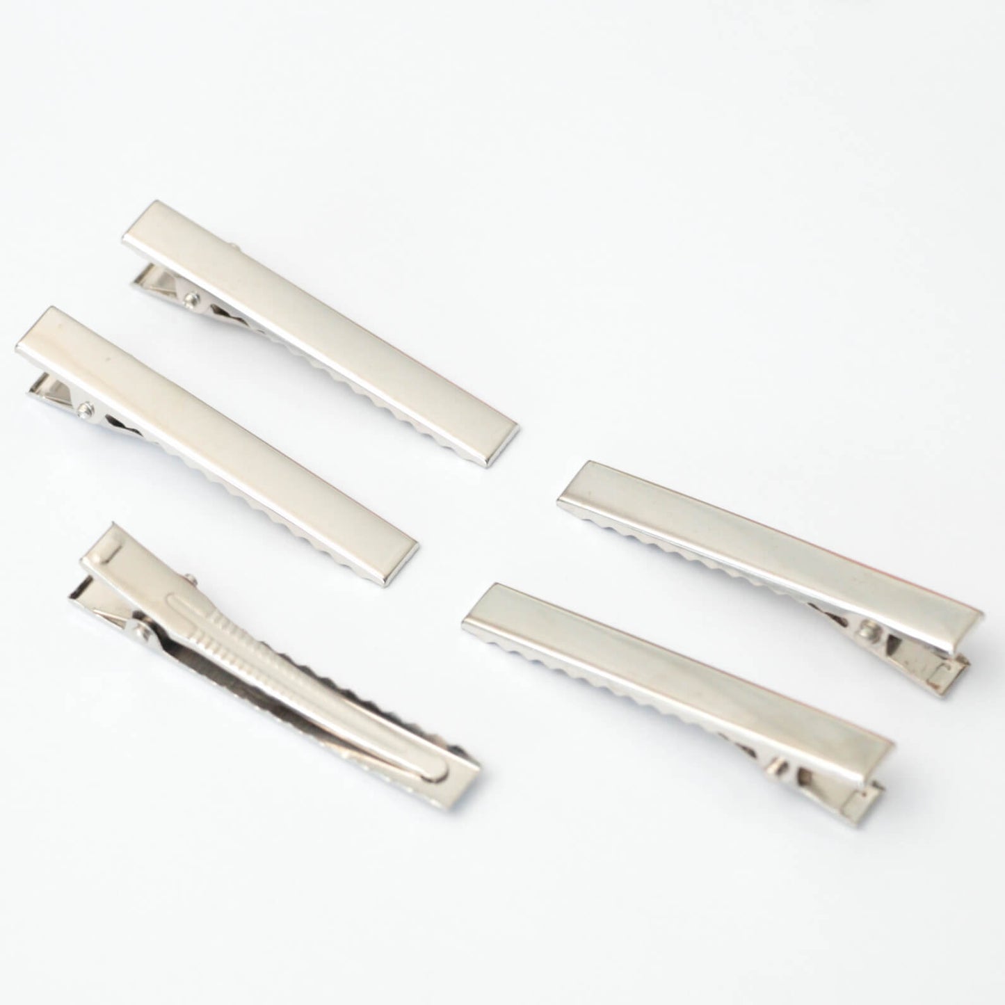 55mm Silver Metal Hair Clips 5pk