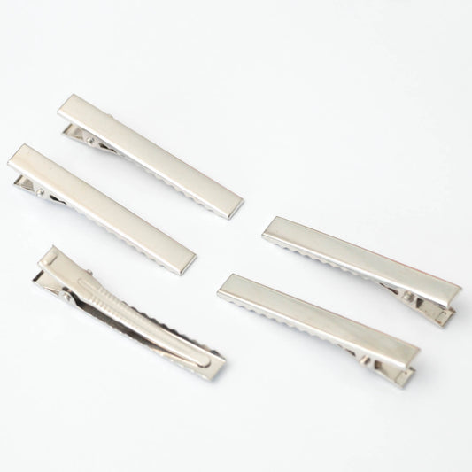 55mm Silver Metal Hair Clips 5pk