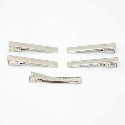 55mm Silver Metal Hair Clips 5pk