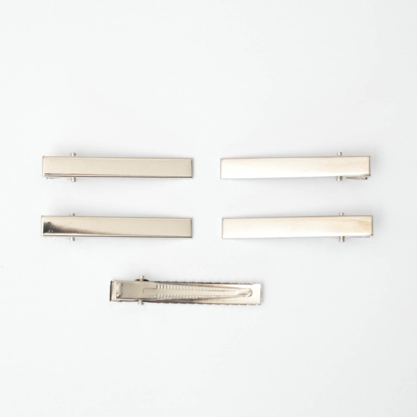 55mm Silver Metal Hair Clips 5pk