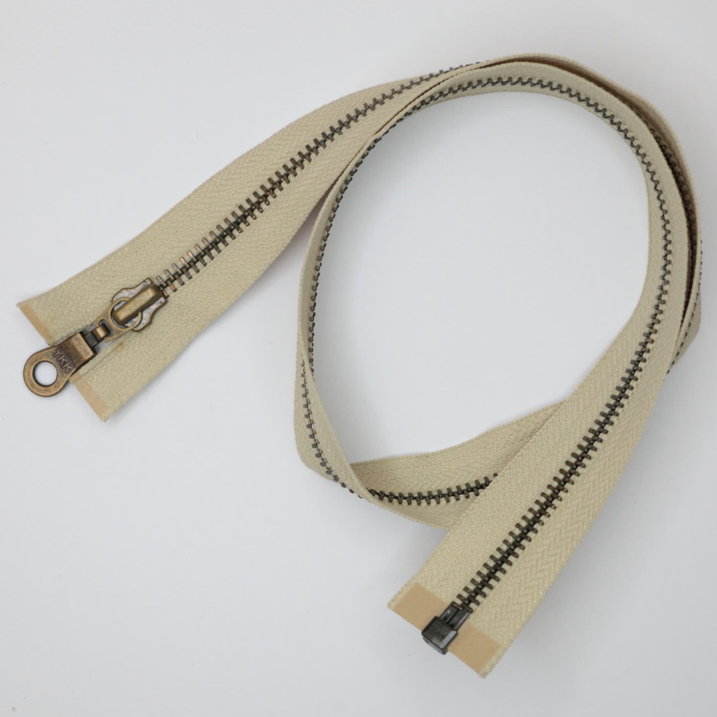 62cm (24.5-inch) YKK Fawn Open-End Zip With Old Gold Metal Teeth