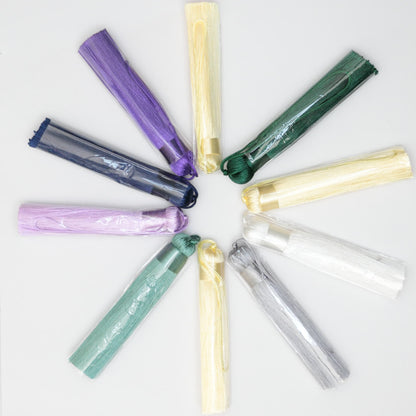 75mm (3-inch) Assorted Colour Silky Tassels With Loop 10pk