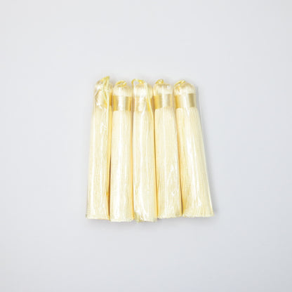 75mm (3-inch) Lemon Silky Tassels 5pk