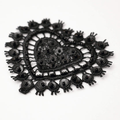 80mm Assorted Colour Lace Heart Motifs Beads & Sequins 3pk