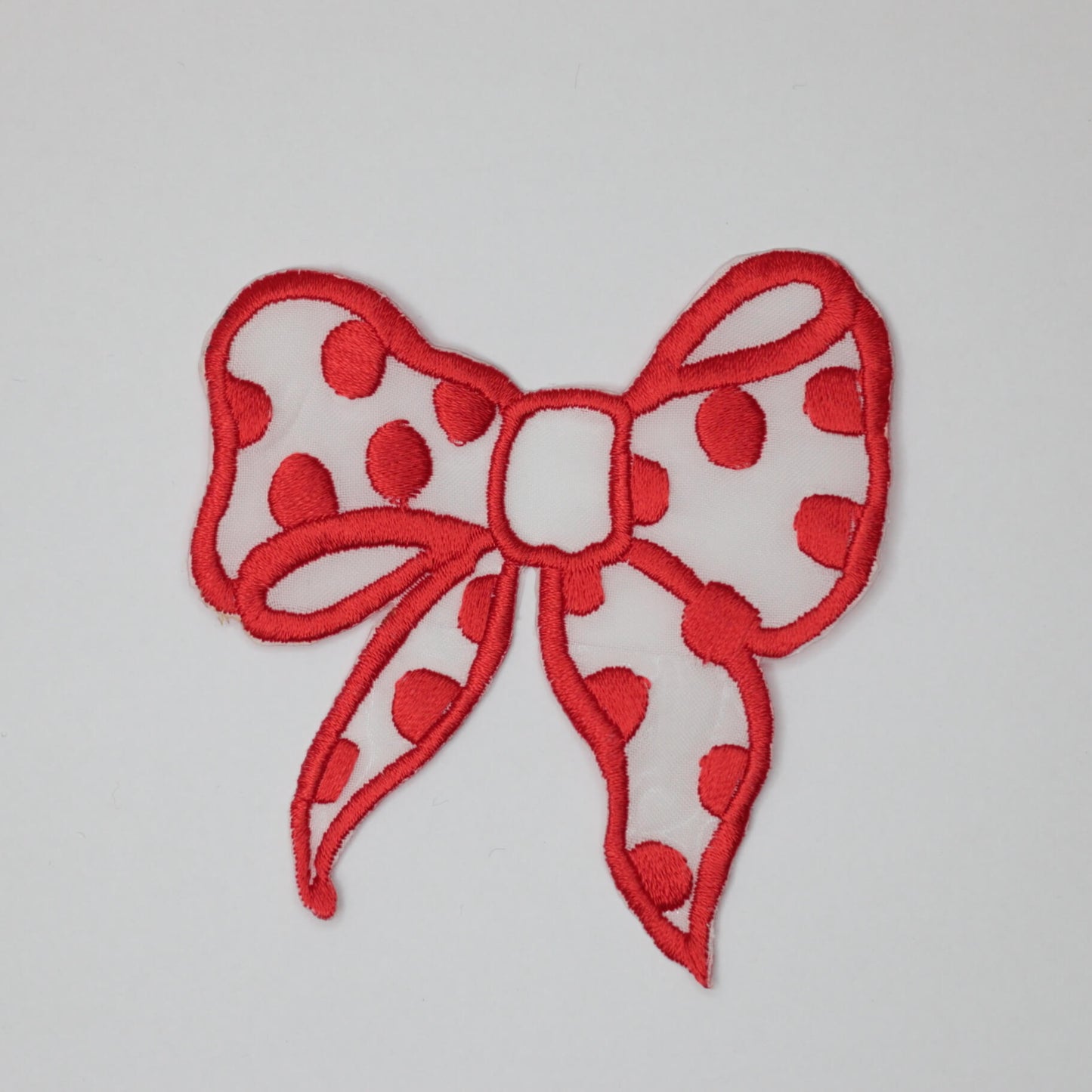 9cm x 10cm Red Bow Motif with Spot 2pk
