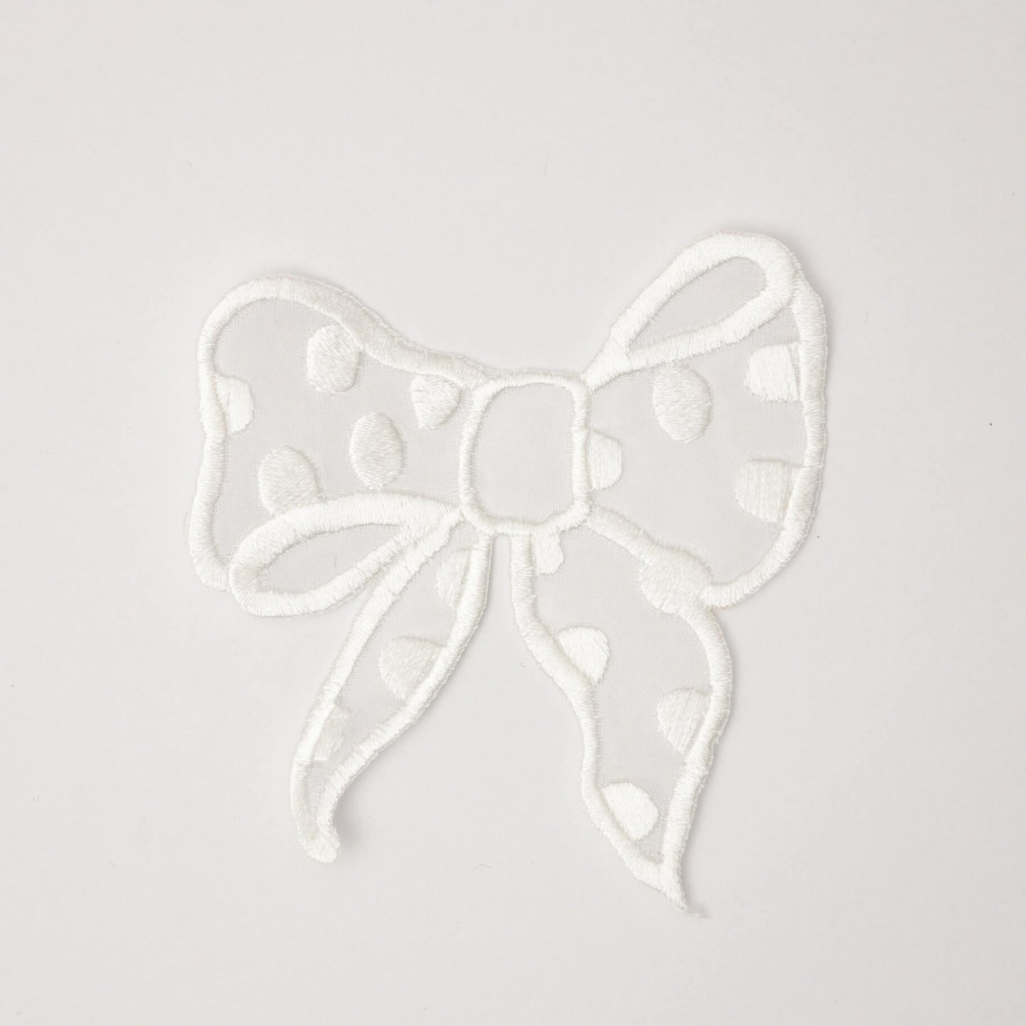 9cm x 10cm White Bow Motif with Spot 2pk