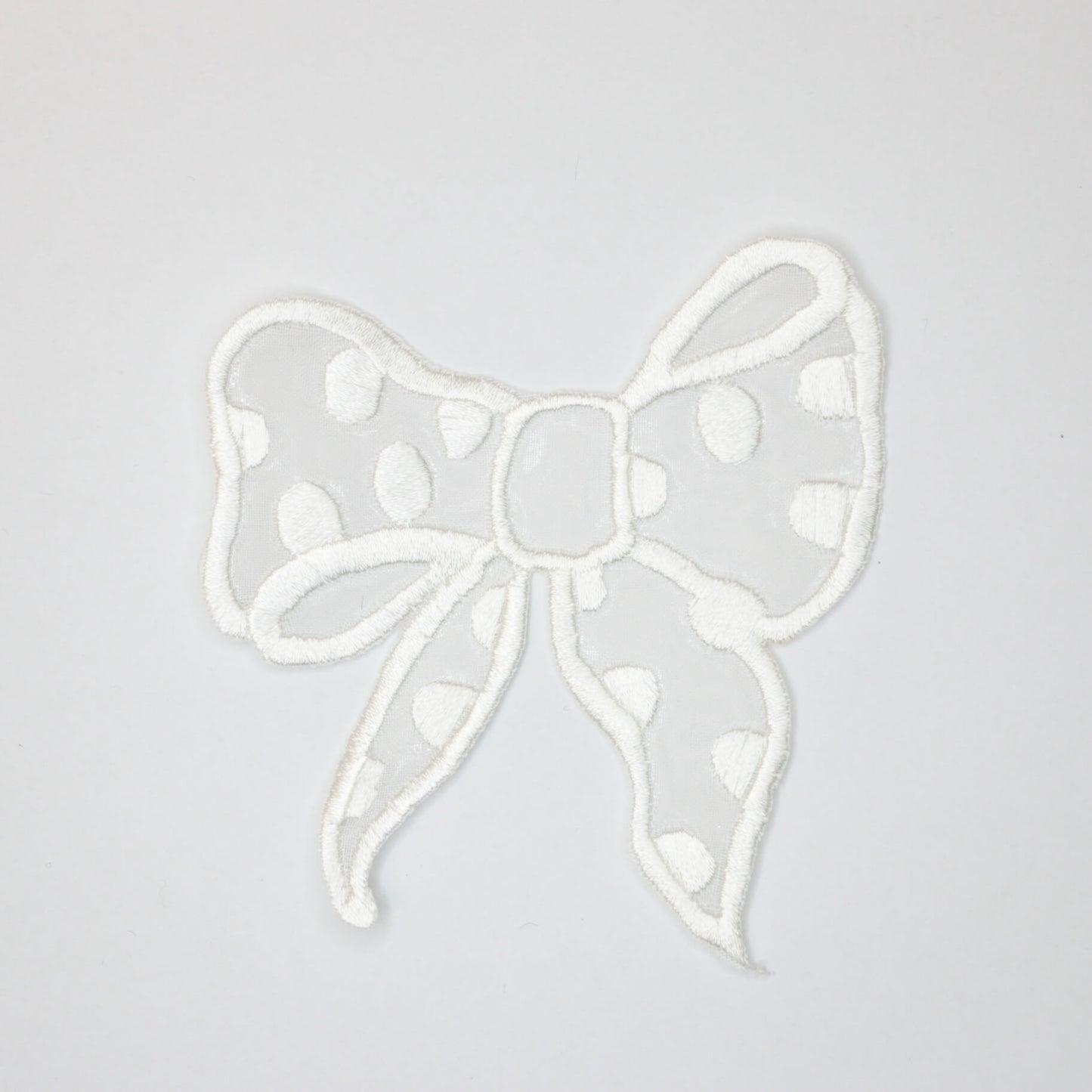 9cm x 10cm White Bow Motif with Spot 2pk