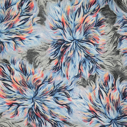Abstract Bloom Satin Crepe 1m