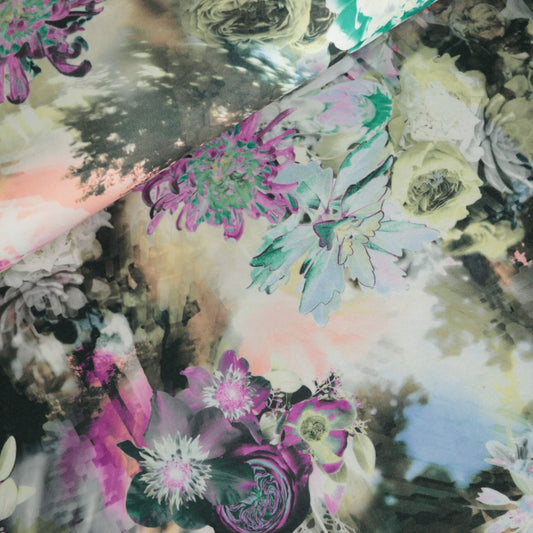 Abstract Watercolour Floral Jersey per/metre