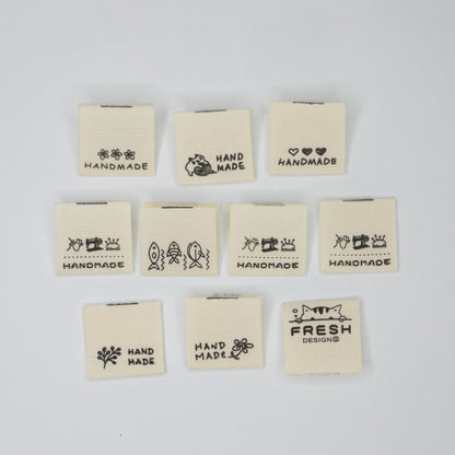 Assorted Handmade Double-Fold Fabric Labels 10pk