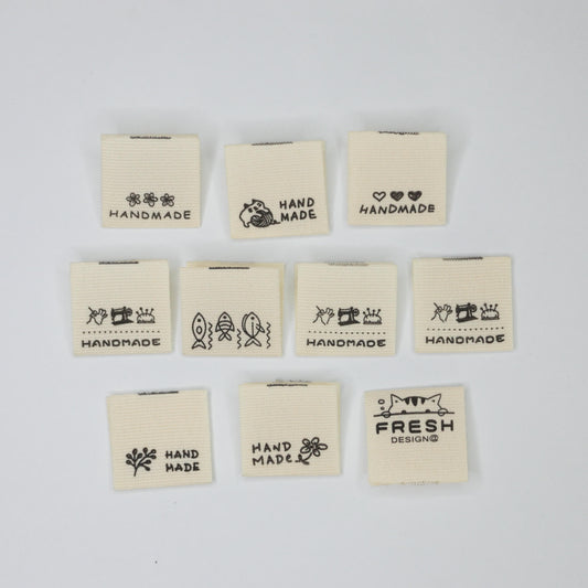 Assorted Handmade Double-Fold Fabric Labels 10pk