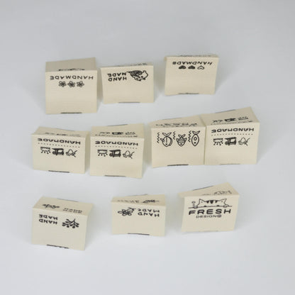 Assorted Handmade Double-Fold Fabric Labels 10pk