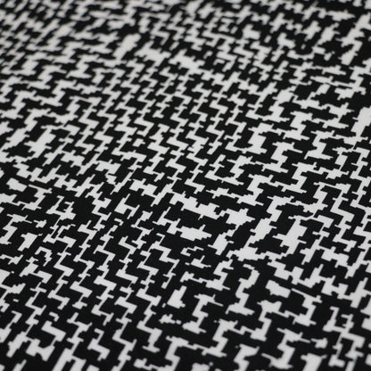 Black & White Abstract Houndstooth 100% Viscose per/metre