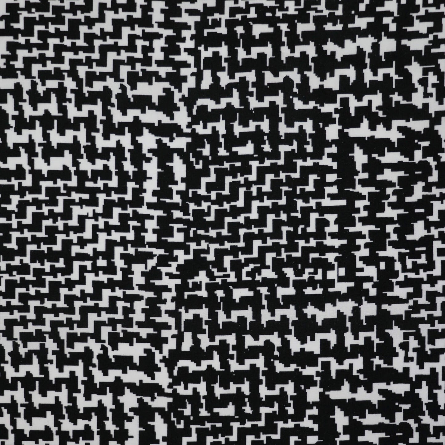 Black & White Abstract Houndstooth 100% Viscose per/metre