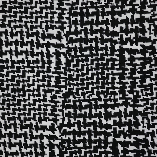 Black & White Abstract Houndstooth 100% Viscose per/metre