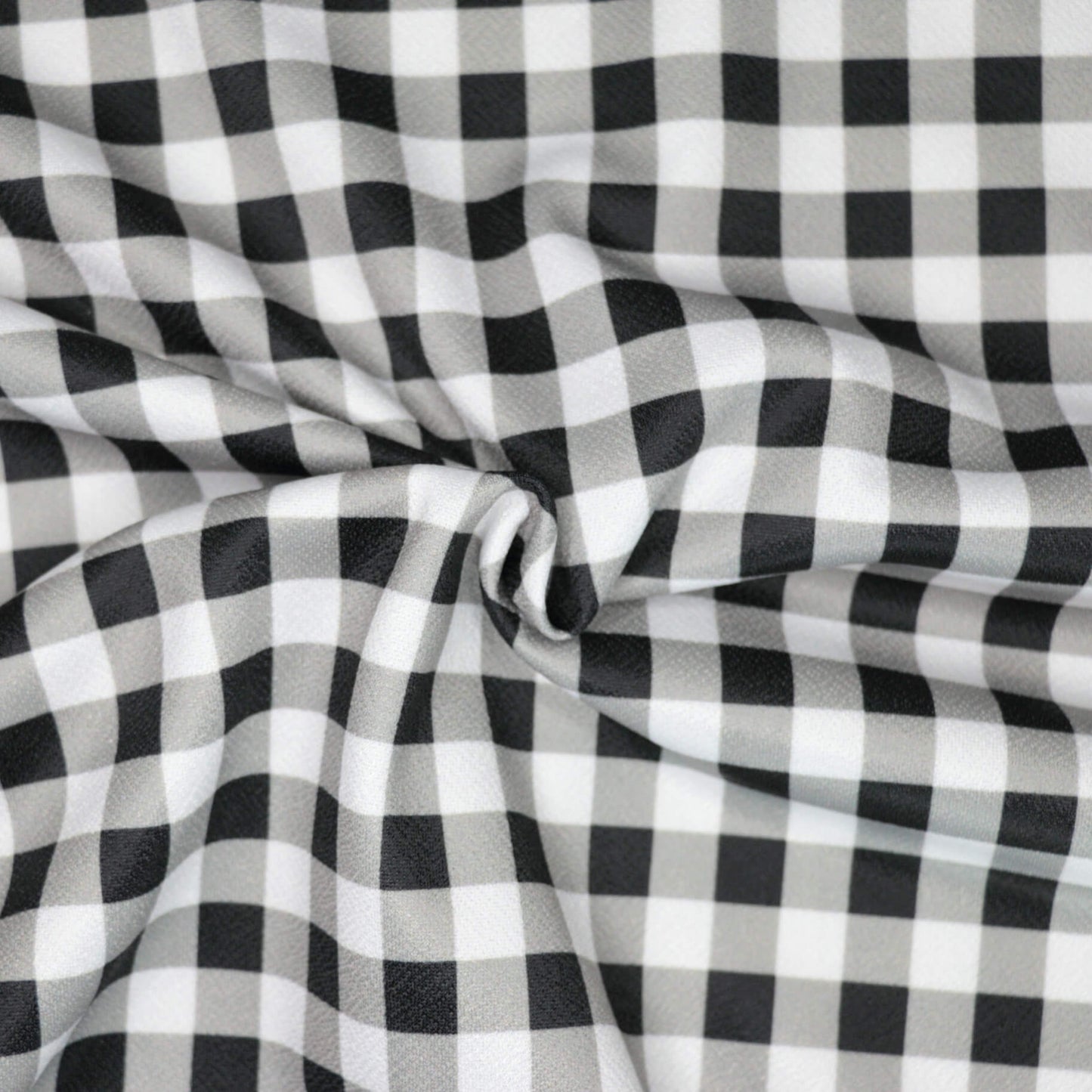 B&W Gingham Scuba Crepe 1m
