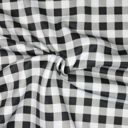 B&W Gingham Scuba Crepe 1m