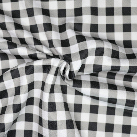 B&W Gingham Scuba Crepe 1m