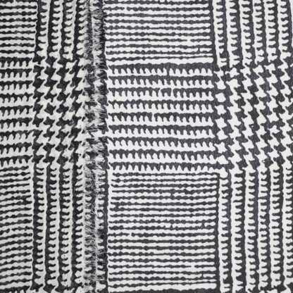 B&W Houndstooth Check Print Georgette per/metre