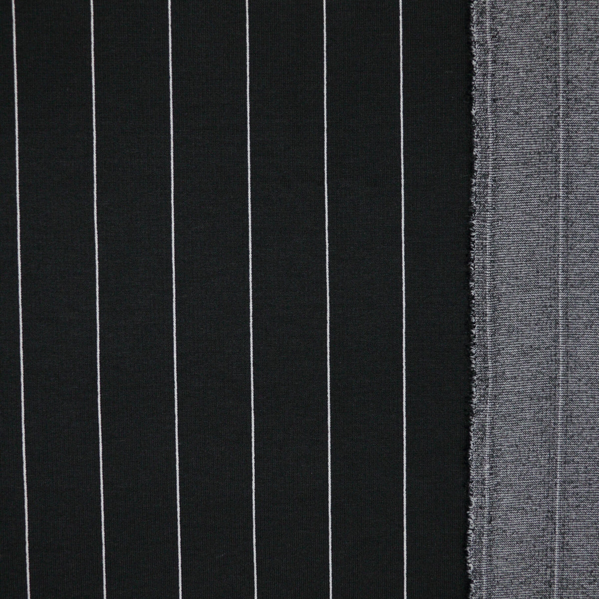 B&W Pin Stripe Cotton Blend Ponte Roma per/metre