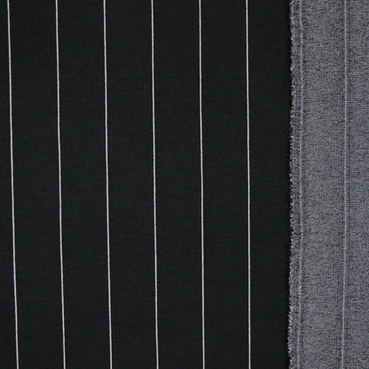 B&W Pin Stripe Cotton Blend Ponte Roma per/metre