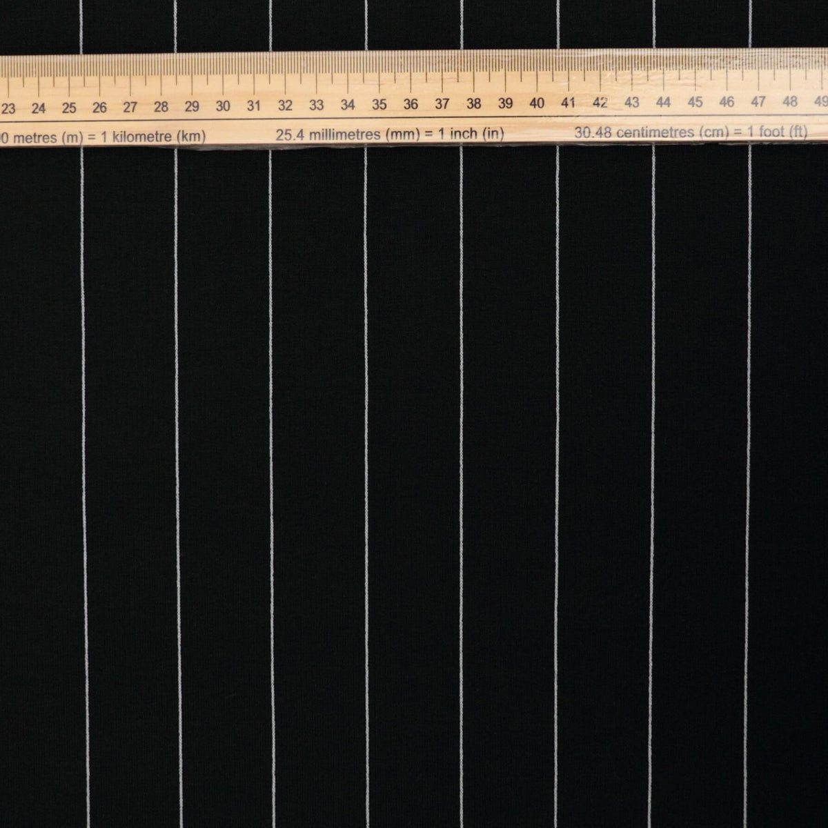 B&W Pin Stripe Cotton Blend Ponte Roma per/metre