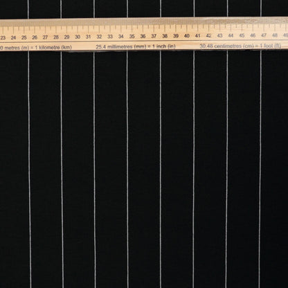 B&W Pin Stripe Cotton Blend Ponte Roma per/metre