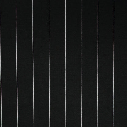 B&W Pin Stripe Cotton Blend Ponte Roma per/metre
