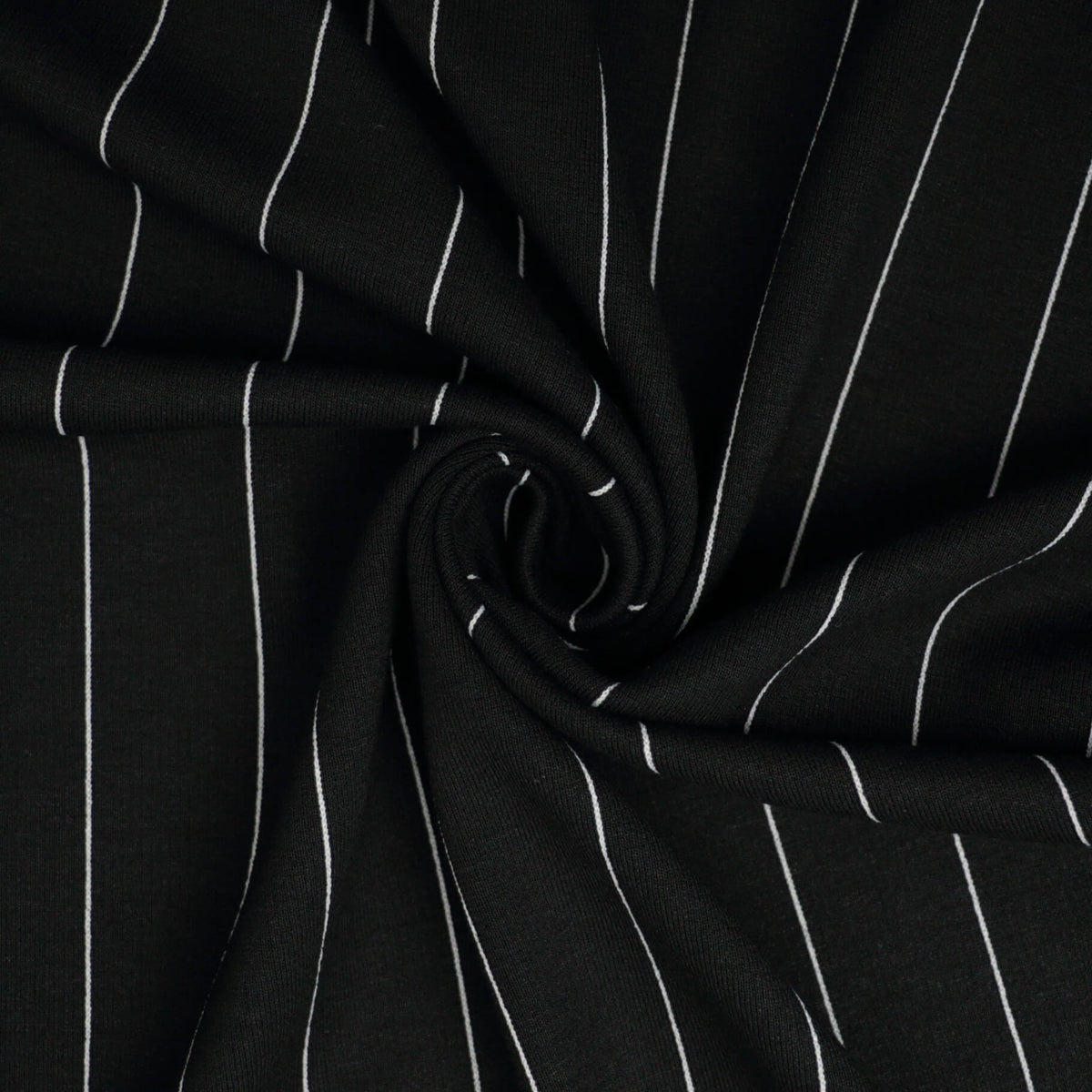 B&W Pin Stripe Cotton Blend Ponte Roma per/metre